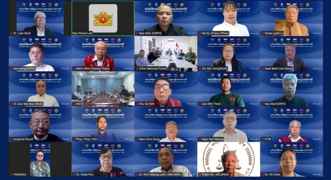 မတ် ၃၀ ရက်က “ဖက်ဒရယ်ဒီမိုကရေစီပြည်ထောင်စုပေါ်ထွန်းရေး ဦးဆောင်ကောင်စီ၊ Steering Council for the Emergence of a Federal Democratic Union - SCEF” ကနဦး ဖွဲ့စည်းခြင်း နှင့် ထုတ်ပြန်ကြေညာခြင်းအခမ်းအနား(ပုံဟောင်း) 