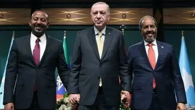 Guddiyo Farsamo ee kala matalayey dowladaha Soomaaliya iyo Itoobiya ayaa isku arakay shir labo geesood ah oo ay martigelisey Wasaaradda Arrimaha Dibedda Turkiye.