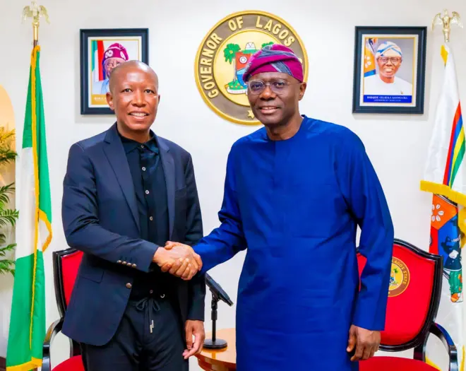 Julius Malema wit Lagos State govnor Sanwo-Olu