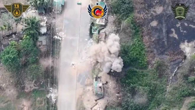 တနင်္သာရီ၊ သရက်ချောင်းမြို့နယ်ထဲက သရက်နှစ်ခွဂိတ်တိုက်ခိုက်ခံထားရတဲ့မြင်ကွင်း