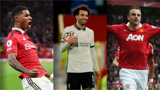 Marcus Rashford, Mohamed Salah and Dimitar Berbatov