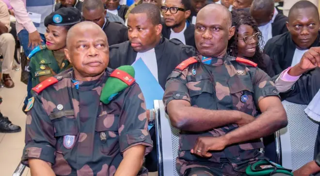 General de Brigade Danny Tene Yangba na Brigadier General Papy Lupembe mu baregwa muri uru rubanza