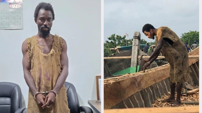 Ebo noah after arrest and when he was by a boat 