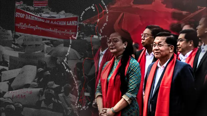 မြန်မာစစ်ခေါင်းဆောင်ဗိုလ်ချုပ်မှူးကြီးမင်းအောင်လှိုင်၊ မြန်မာနိုင်ငံဆိုင်ရာ တရုတ်သံအမတ်ကြီးမာကျားနဲ့ မြစ်ဆုံဆည်ဆန့်ကျင်ရေးဆန္ဒပြမှုများ သရုပ်ဖော်ပုံ