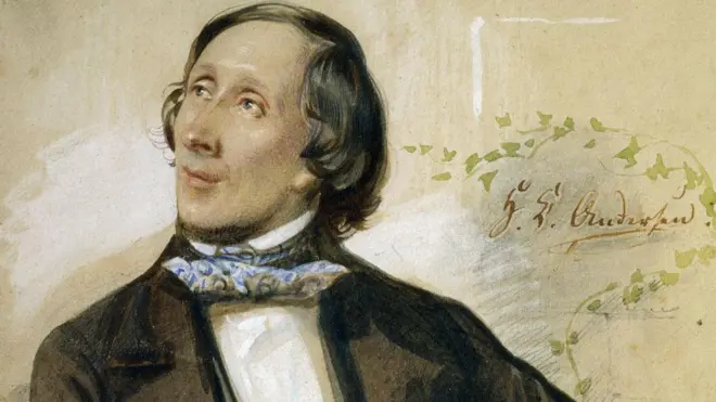 Retrato de Hans Christian Andersen (1805-1875), pintado por Karl Hartmann (1818-1857). 