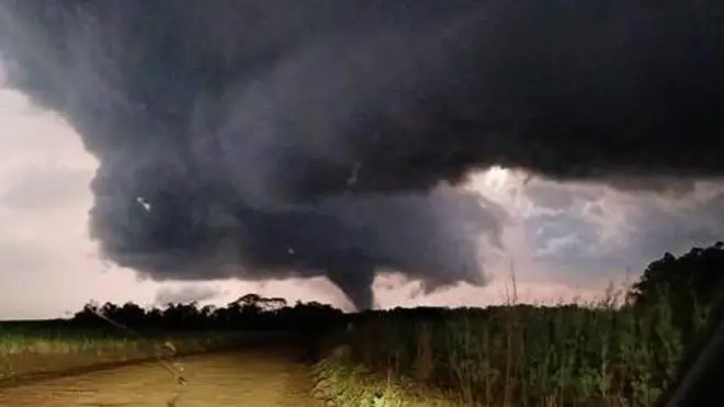 Tornado registrado em Giruá, no Rio Grande do Sul, em 28 de julho de 2026
