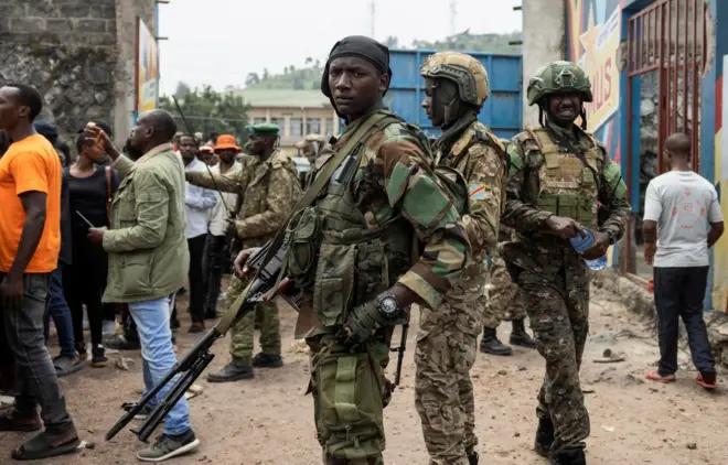 Abarwanyi ba M23 mu gisagara ca Goma mu ntara ya Kivu ya Ruguru, RDC