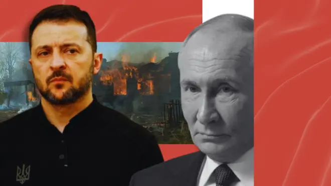 Колаж фото Володимир Путін і Володимир Зеленський