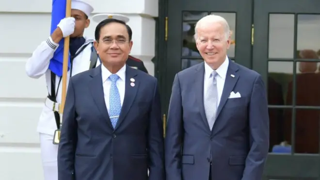 พ﻿ล.อ. ประยุทธ์ พบโจ ไบเดน ที่อเมริกา เมื่อเดือน พ.ค. 2565