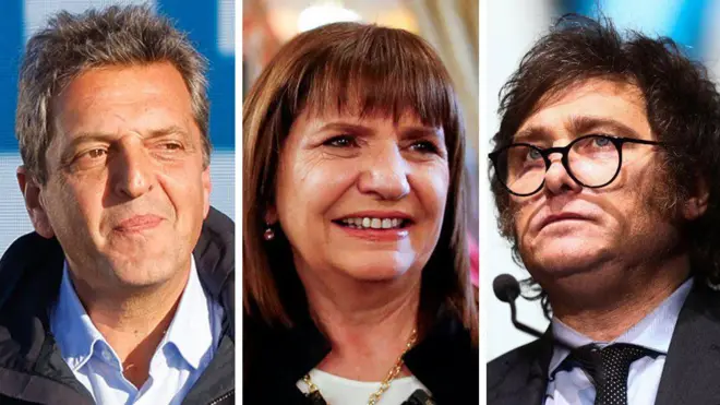 Sergio Massa, Patricia Bullrich y Javier Milei