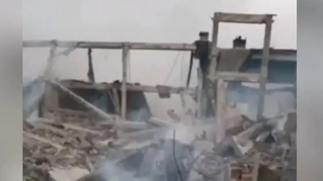 بظاہر یہ حملے کے مقام کی تصویر ہے جو یوکرینی ملٹری نے شیئر کی ہے