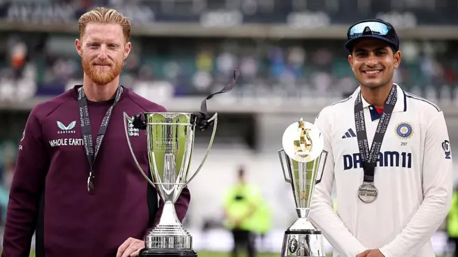रोथसे आणि अँडरसर-तेंडुलकर चषकासह बेन स्टोक्स आणि शुभमन गिल