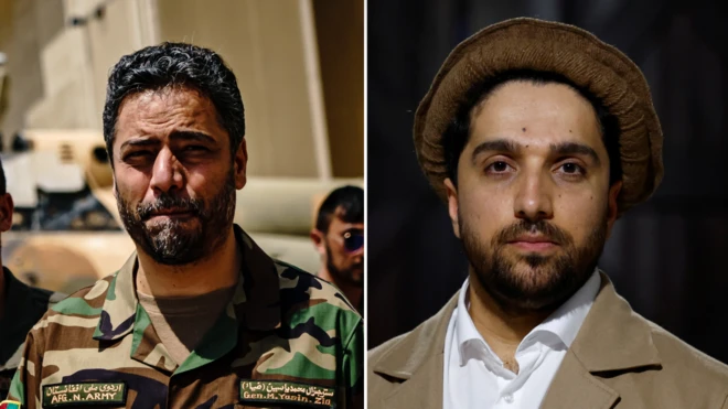 احمد مسعود راست و جنرال یاسین ضیا سمت چپ 