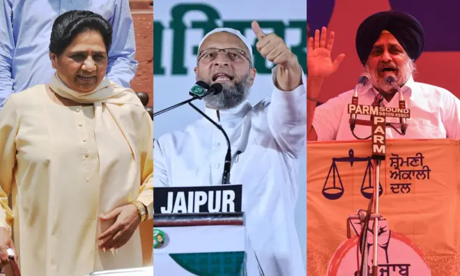 मायावती, ओवैसी, बादल