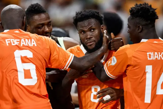Ivory Coast players celebrate