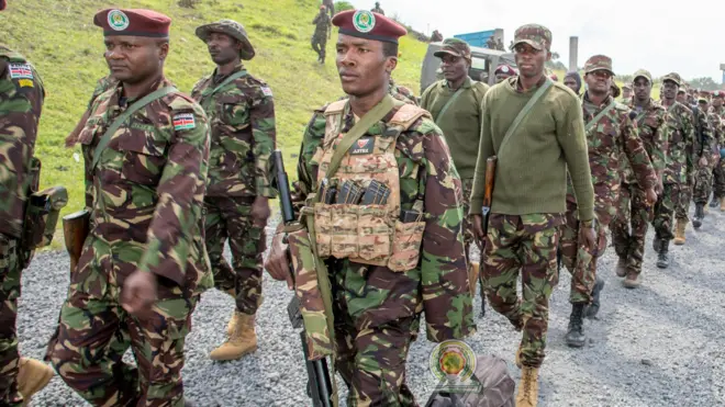 Ingabo 300 za Kenya ku cyumweru zahagurutse i Goma muri DR Congo zitaha 