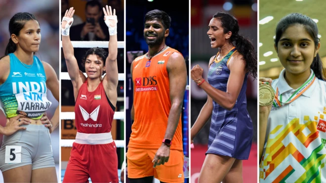 పారిస్ ఒలింపిక్స్‌లో పాల్గొనే తెలుగు క్రీడాకారులు జ్యోతి యర్రాజీ, నిఖత్ జరీన్, సాత్విక్, పీవీ సింధు, ఇషా సింగ్