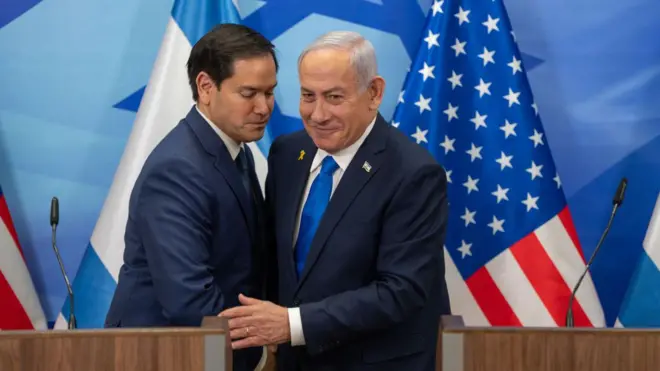 کنفرانس خبری روبیو و نتانیاهو