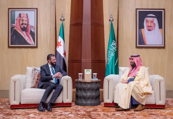 دیدار احمد شرع با بن سلمان در ریاض