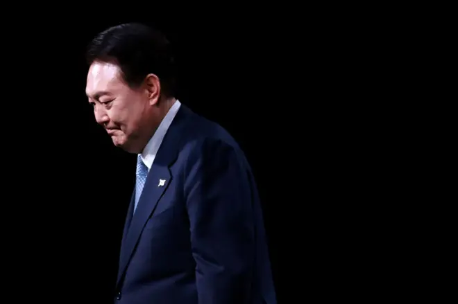 Mandatory Credit: Photo by YONHAP/EPA-EFE/REX/Shutterstock (15237432g)
(FILE) - President Yoon Suk Yeol attends the opening ceremony for the ministerial conference of the third Summit for Democracy in Seoul, South Korea, 18 March 2024 (issued 04 April 2025). The Constitutional Court upheld Yoon's impeachment on 4 April 2025, removing him from office over his brief imposition of martial law in December.
Constitutional Court upholds Yoon's impeachment, Seoul, Korea - 04 Apr 2025