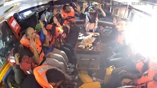 گرتا تونبرگ، فعال محیط زیست و برنده جایزه نوبل صلح و ریما حسن، نماینده فرانسوی-فلسطینی پارلمان اروپا از جمله ۱۲ کنشگران سرنشین این کشتی بودند