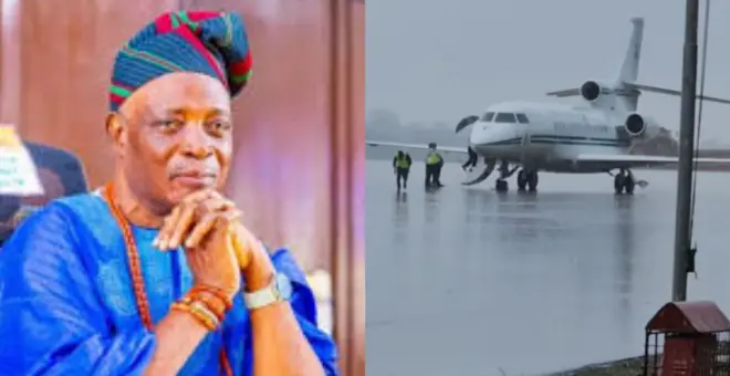 Aworan Olubadan tuntun ninu aṣọ aro