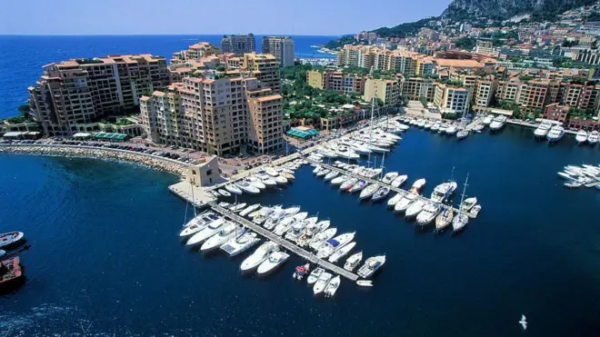 O porto de Monte Carlo, a capital de Mônaco 