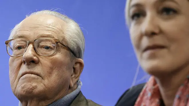 Jean-Marie Le Pen ve kızı Marine Le Pen