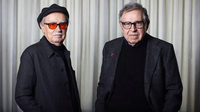 ویتوریو (چپ) و پائولو تاویانی در جشنواره برلین ۲۰۱۲