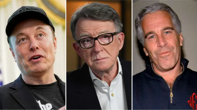 Elon Musk, Lord Peter Mandelson ve Jeffrey Epstein 