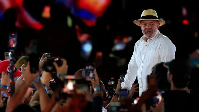 Lula durante a convenção do PT neste domingo em São Paulo. 