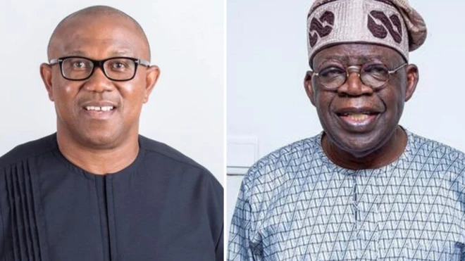 Peter Obi, Presidential candidate of Labour Party and Bola Tinubu of APC for 2023 election for Nigeria