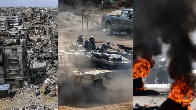 صورة من الضفة الغربية وصورة من غزة وصورة من إسرائيل