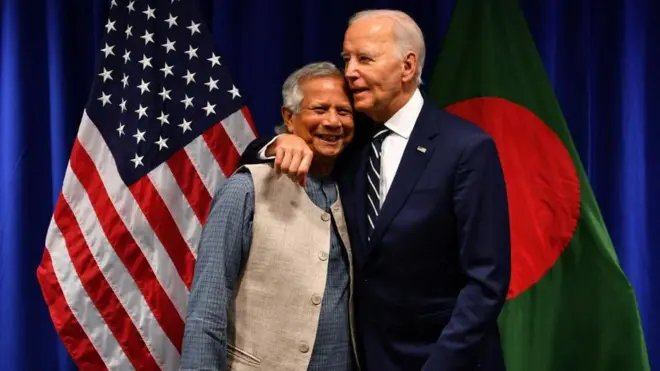 बाइडन और मोहम्मद यूनुस