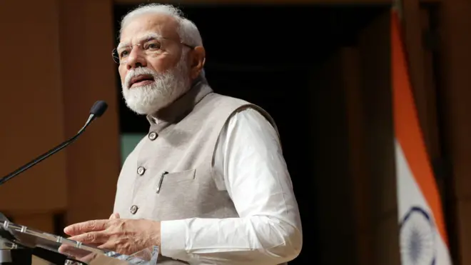 वाशिंगटन में भाषण देते मोदी