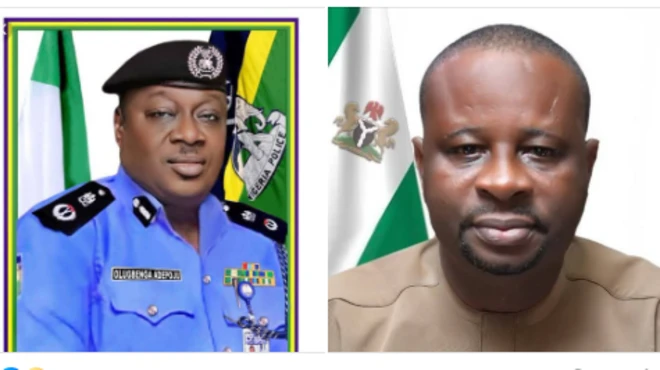 Rivers Police Commissioner Olugbenga Adepoju and di Sole Administrator of Ahaoda East LGA Goodluck Iheanachor