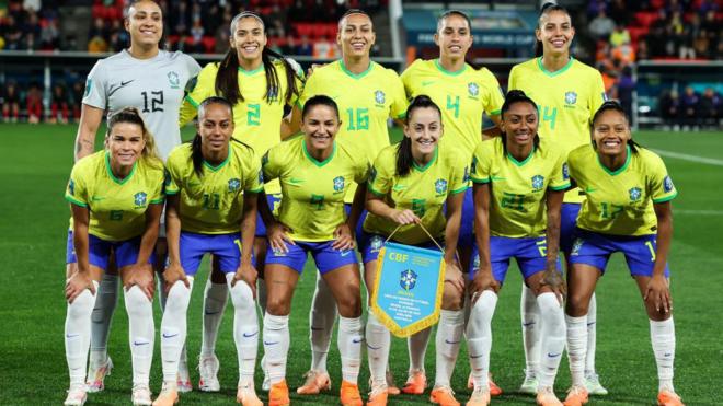 A Seleção feminina antes de seu primeiro jogo da Copa do Mundo de 2023