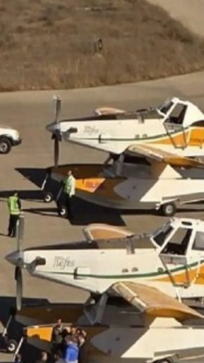 هواپیماهای آبپاش ترکیه در چالوس