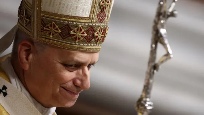 Папа римский Лев во время рождественской службы в Ватикане