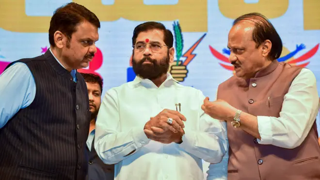 एकनाथ शिंदे, अजित पवार, देवेंद्र फडणवीस