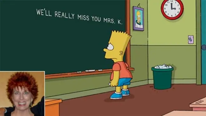 Simpsons tribute to Marcia Wallace (inset)