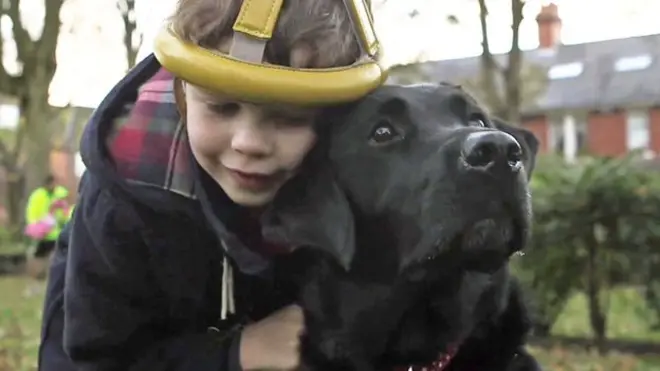 Oliver and his buddy dog Lucy