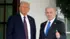 Benjamín Netanyahu y Donald Trump posan frente a la entrada de la Casa Blanca
