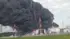 Стоп-кадр из видео пожара, предположительно на нефтестанции в районе подмосковной деревни Дурыкино, которое опубликовал президент Украины Владимир Зеленский