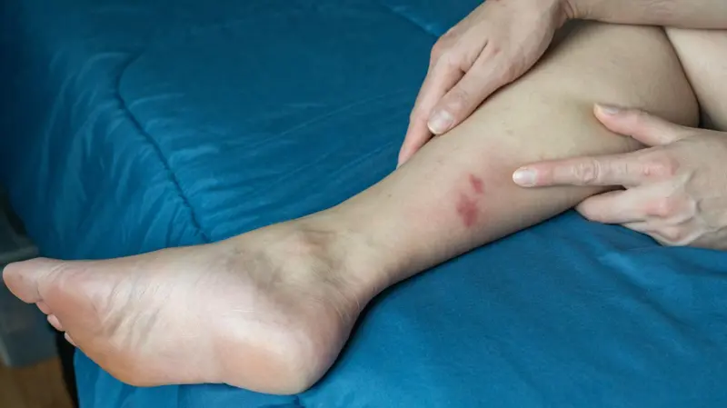 آثار لدغ بعوض على رجل بشرية