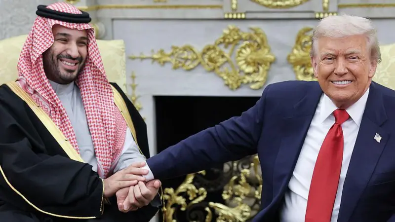 الرئيس الأمريكي دونالد ترامب وولي العهد السعودي الأمير محمد بن سلمان آل سعود