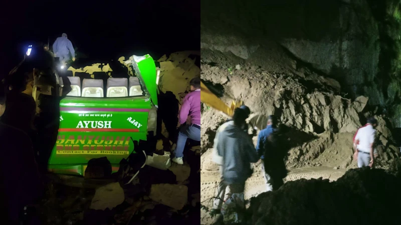 हिमाचलमा पहिरोले बस पुरिँदा १५ जनाको मृत्यु