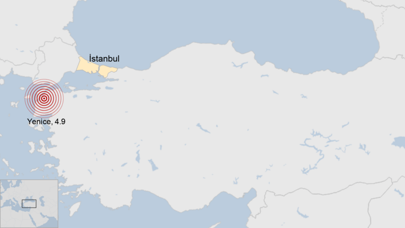 Çanakkale’nin Yenice ilçesinde 4.9 büyüklüğünde deprem