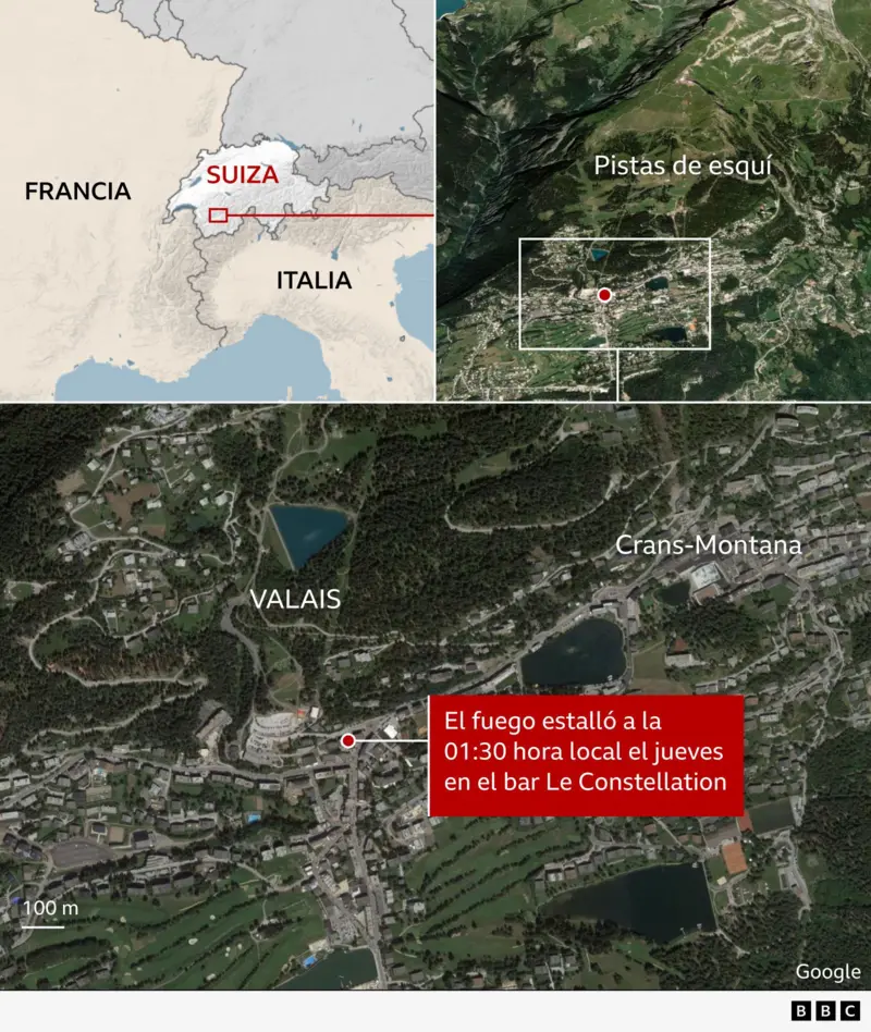 Qué se sabe del incendio en un bar de un centro de esquí Suiza en el que murieron al menos 40 personas