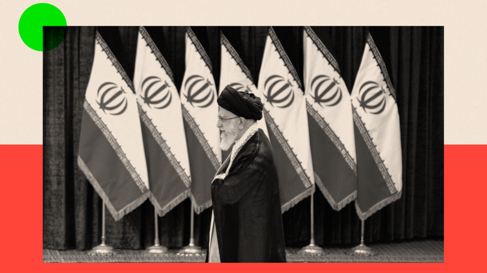 Обрађена горња слика ајатолаха Алија Хамнеија